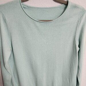 Eileen Fisher Green Silk Cashmere Sweater Small